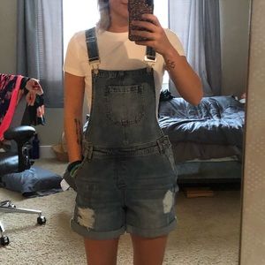 Denim Overall Shorts